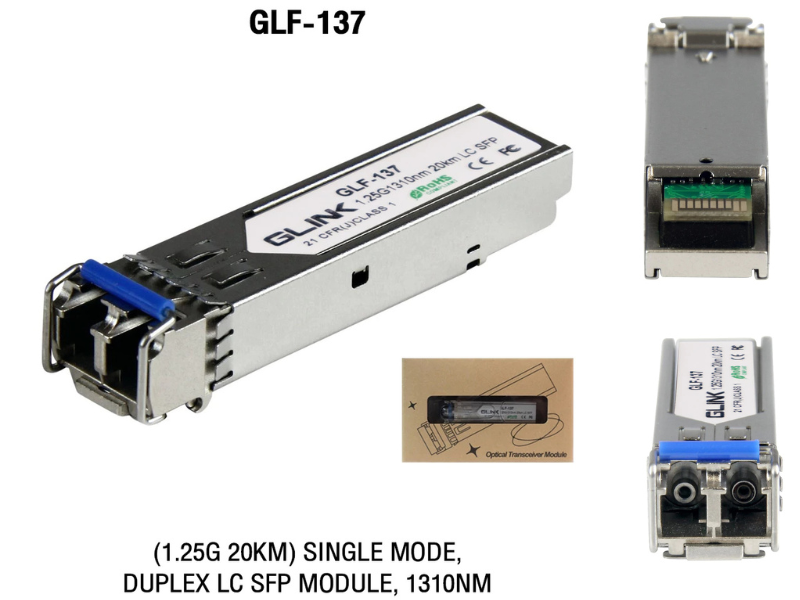 Glink GLF-137 SFP Module 1.25G 20KM Single Mode ,Duplex LC,1310NM