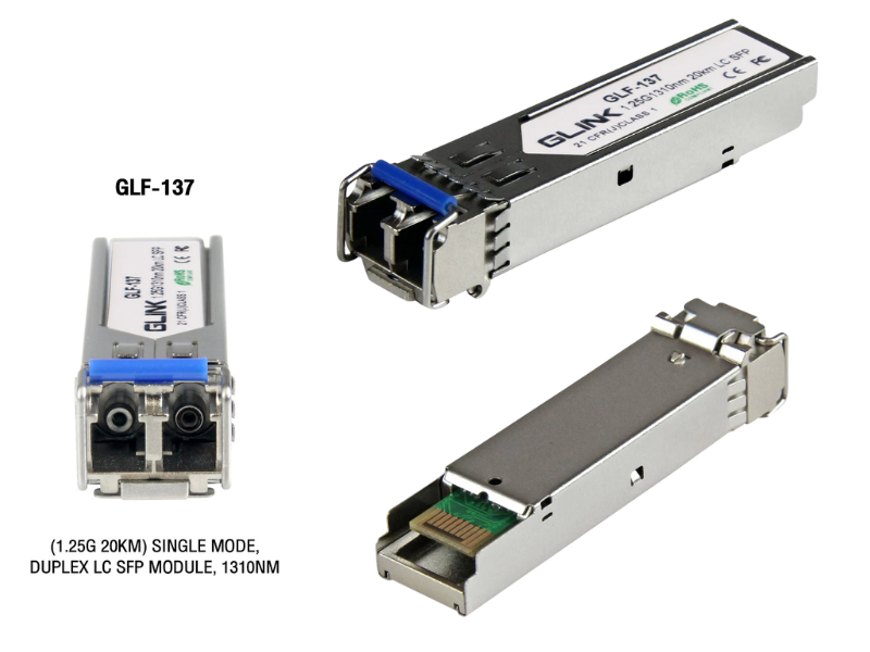 Glink GLF-137 SFP Module 1.25G 20KM Single Mode ,Duplex LC,1310NM Glink GLF-137 SFP Module 1.25G 20KM Single Mode ,Duplex LC,1310NM