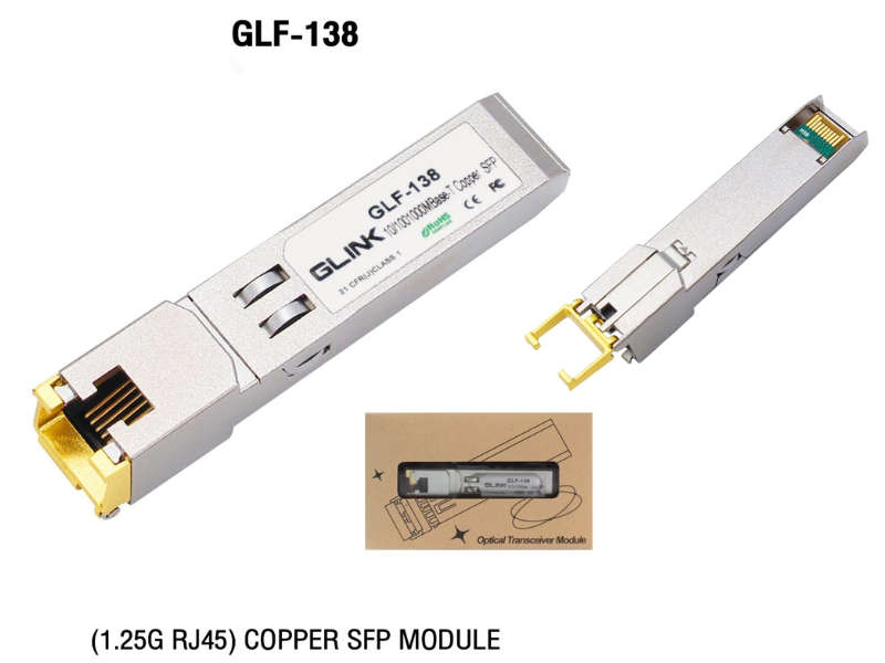 Glink GLF-138 SFP Module RJ-45 Copper 1.25G ตัวแปลง SFP 1.25G to RJ45 รองรับ 1000 Mbps