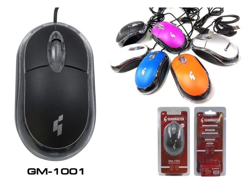 GEARMASTER USB OPTICAL MOUSE 1200dpi คละสี รุ่น GM-1001