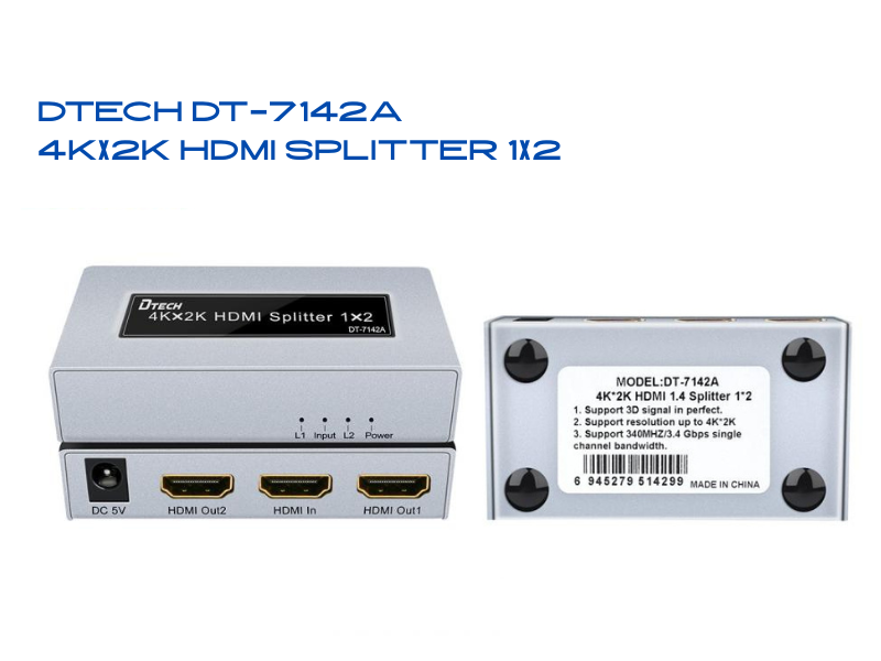 DTECH HDMI Splitter V1.4 (Gen2) รองรับ 4K @30Hz 1 TO 2 DTECH HDMI Splitter V1.4 (Gen2) รองรับ 4K @30Hz 1 TO 2
