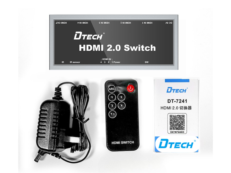 DTECH DT-7241 HDMI SWITCH V2.0 3x1Port 4K@60Hz.