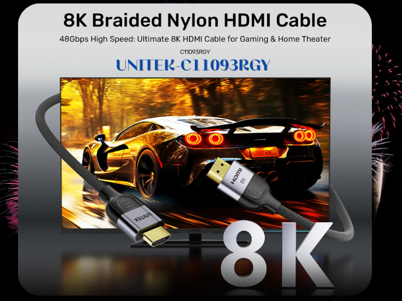 UNITEK Gaming 8K60Hz HDMI 2.1 Cable 1.0M-3.0M