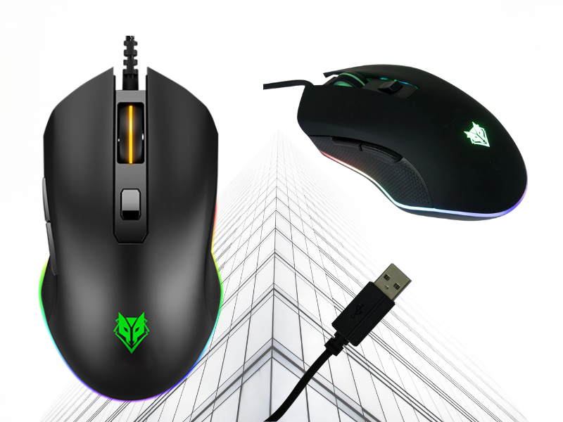 NUBWO DESTROY MARK II (NM-085) BLACK RGB LED เม้าส์เกมส์