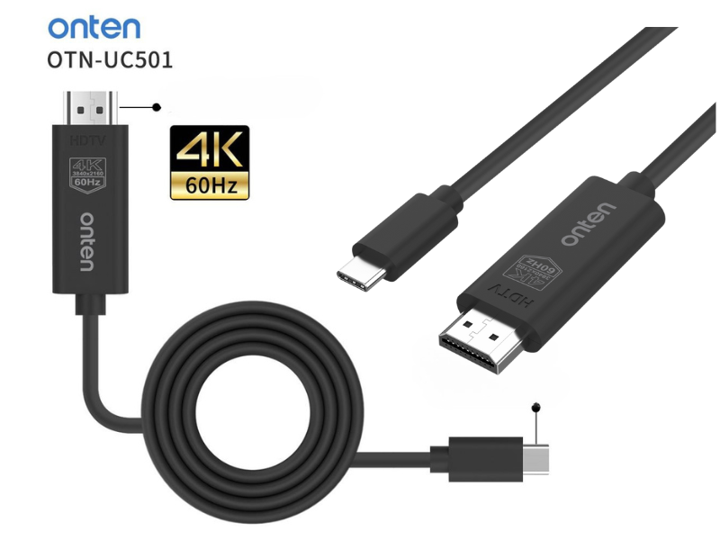 ONTEN CABLE USB TYPE-C TO HDMI 1.8M 4K@60Hz.