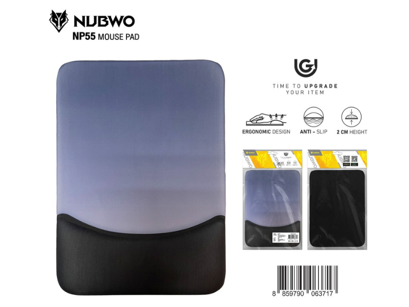 NUBWO แผ่นรองเม้าส์คละสี มีเจลรองข้อมือ