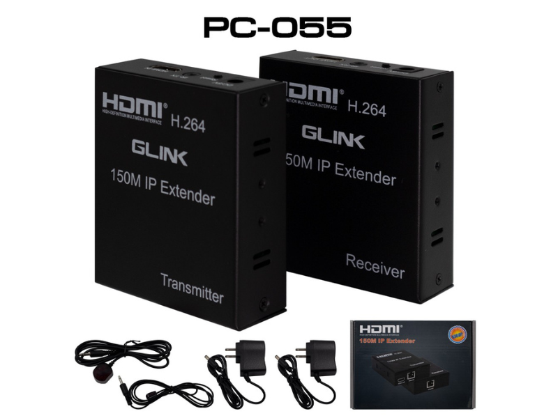 GLINK HDMI IP EXTENDER 150M ตัวรับ+ตัวส่ง+dc adapter