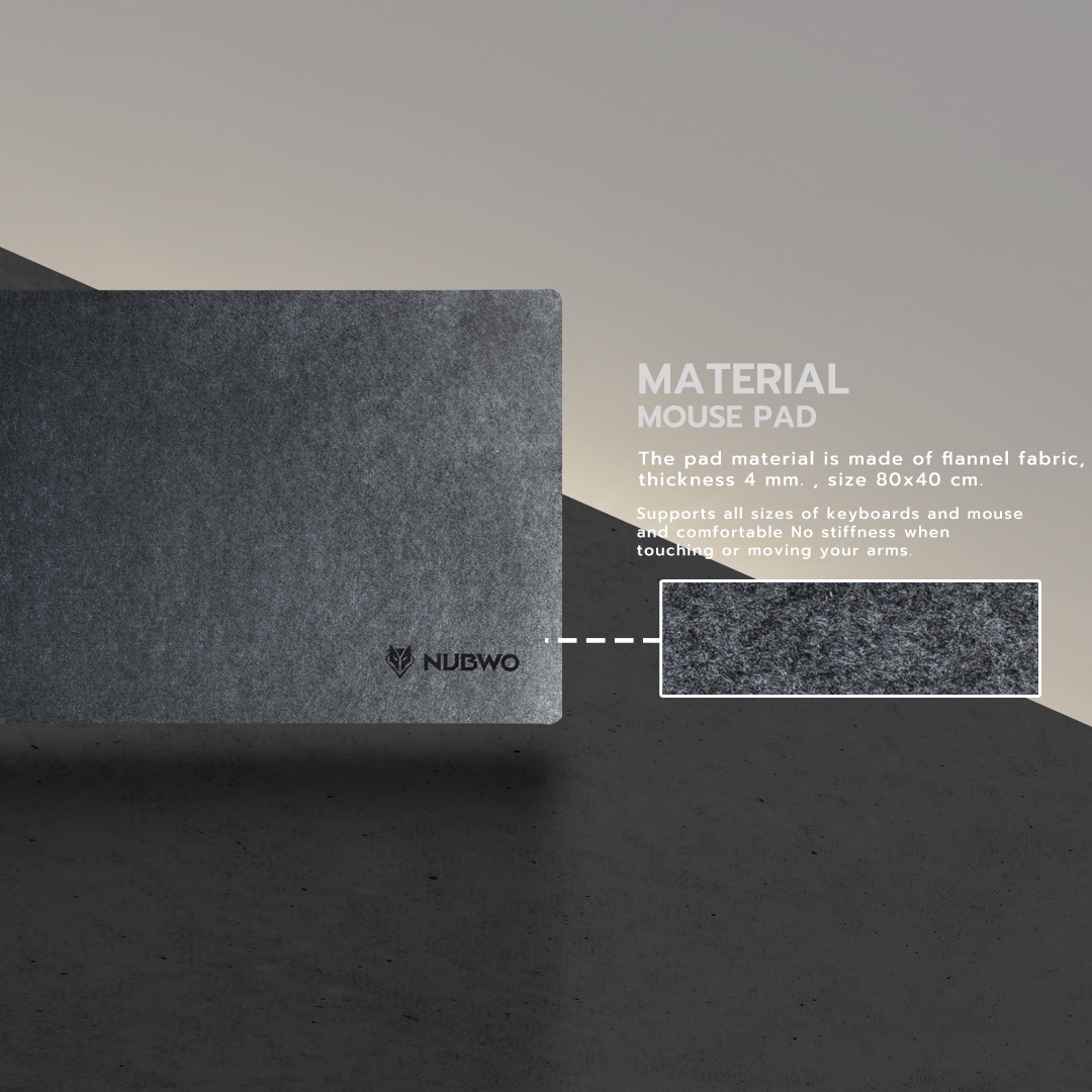 NUBWO แผ่นรองเม้าส์ขนาดใหญ่ 800x400mm คละสี NUBWO แผ่นรองเม้าส์ขนาดใหญ่ 800x400mm คละสี