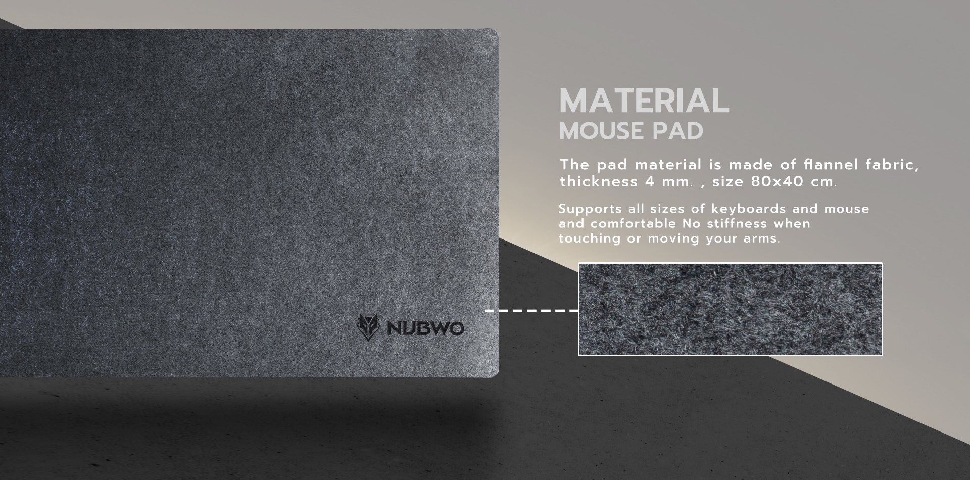 NUBWO แผ่นรองเม้าส์ขนาดใหญ่ 800x400mm คละสี NUBWO แผ่นรองเม้าส์ขนาดใหญ่ 800x400mm คละสี