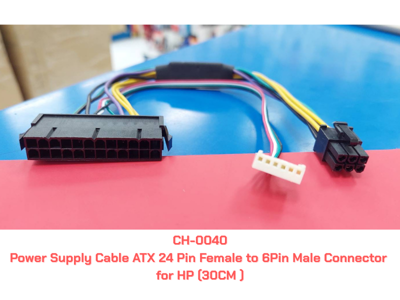 Power Supply Cable ATX 24 Pin Female to 6Pin Male