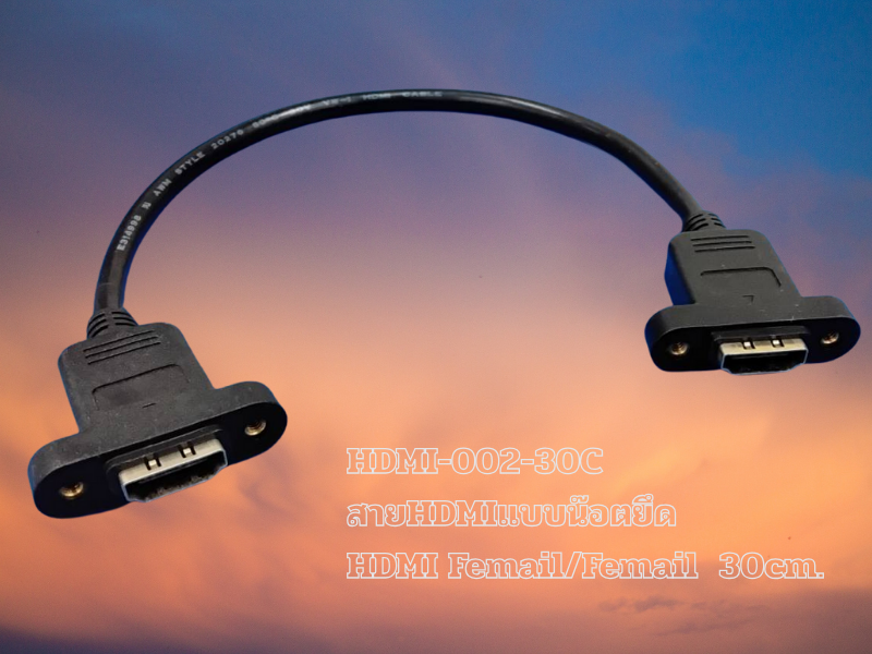 สาย HDMI เมีย/ เมีย แบบยึดแท่นติดเพลทยาว 30ซม.
