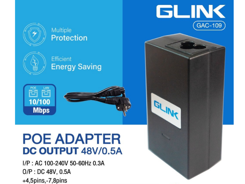 Glink อะแดปเตอร์ POE รุ่น GAC-109 POE Adapter สำหรับกล้องวงจรปิด