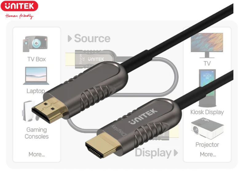 UNITEK HDMI V2.0 FIBER OPTIC CABLE 4K@60Hz. 10.0M