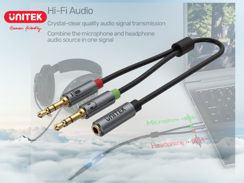 UNITEK 3.5mm AUX Audio Cable with Two Male Jack For Audio In & Out
