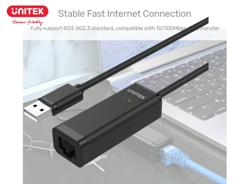 UNITEK USB 3.0 to Ethernet Adapter in Black