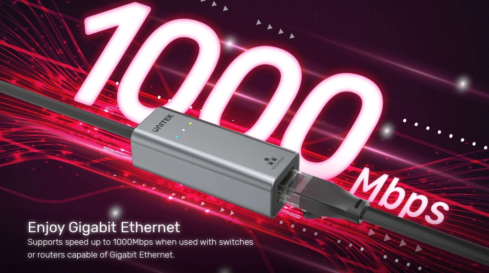 UNITEK USB-C / USB-A to Gigabit Ethernet Adapter