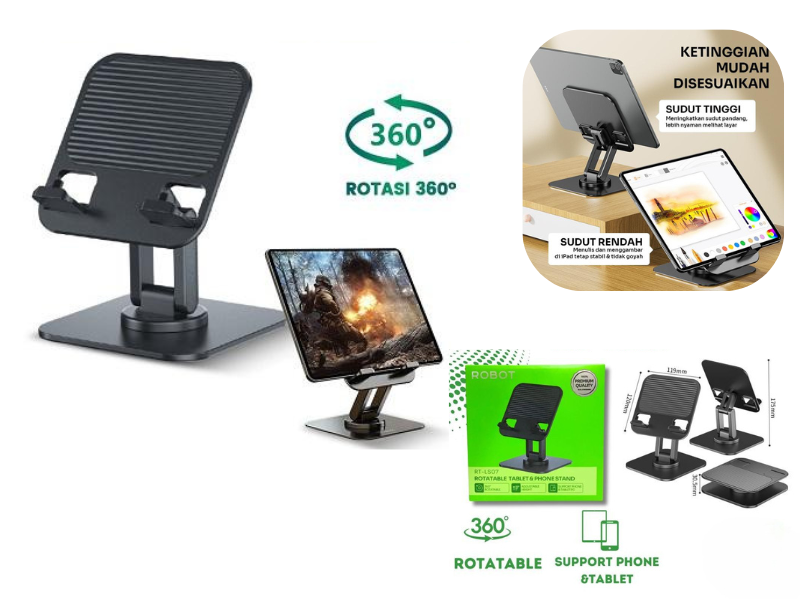 ROBOT ที่วางมือถือหมุนได้ 360 องศา แท่นวางโทรศัพย์ ขาตั้งแท็บเล็ต