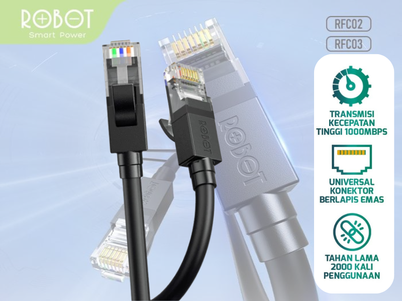 ROBOT LAN cable CAT 6 black 3.0M
