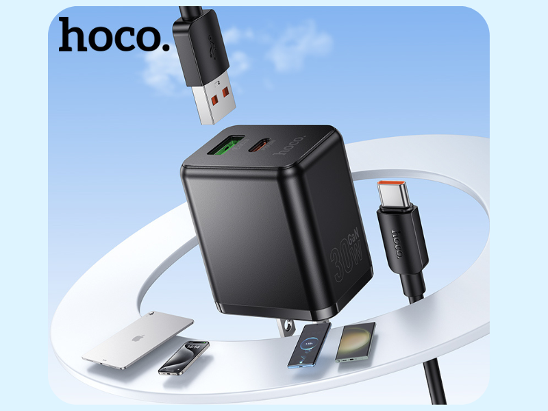 HOCO ชุดชาร์จมือถือ PD30W + QC18W + สายชาร์จ USB-C 1เมตร