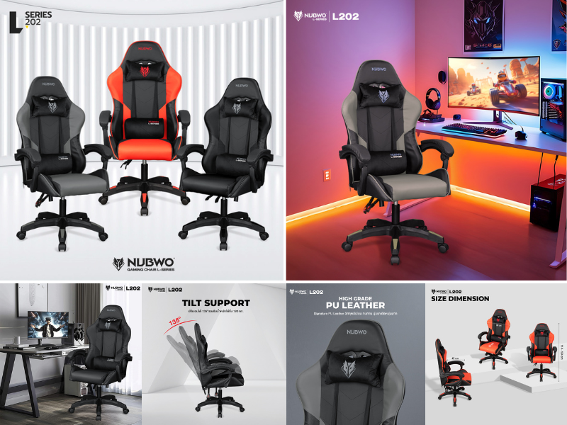 NUBWO เก้าอี้ Gaming Chair สำหรับเล่นเกมคอมพิวเตอร์หรือใช้ในงานออฟฟิศ