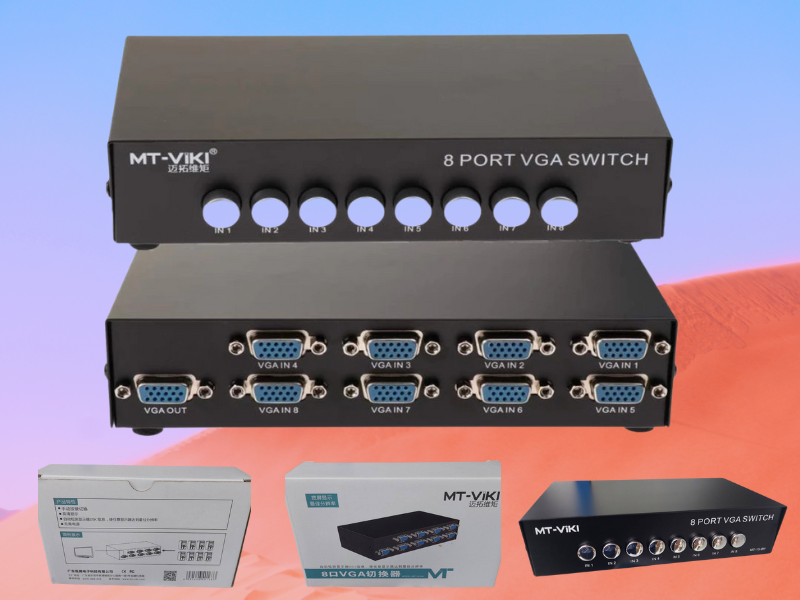 VGA switcher 8 Port in 8 out 1 VGA 8x1 เข้า 8ออก1 ยี่ห้อ MT-VIKI