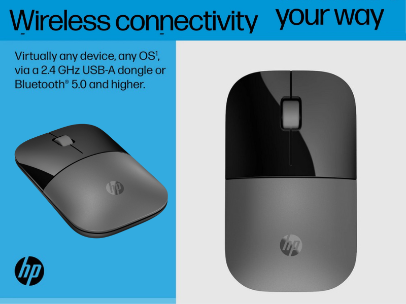 HP Z3700 DUAL MOUSE BLACK (758A8AA#UUF) เมาส์ไร้สาย เสียงเงีบบ