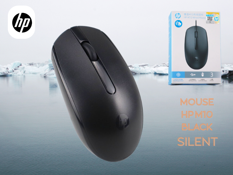 HP M10 USB OPTICAL MOUSE BLACK SILENT เม้าส์คลิกเสียงเงียบ