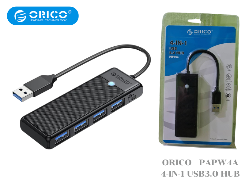 4 Port USB HUB V.3.0 ORICO PAPW4A-U3-015 (Black)