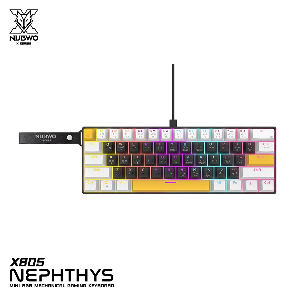 NUBWO MINI RGB KEYBOARD 61Keys เชื่อมต่อผ่านUSB-C