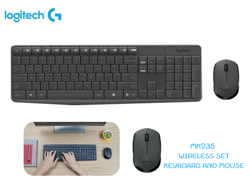 LOGITECH WIRELESS SET KEYBOARD+MOUSE รุ่น LG-MK235