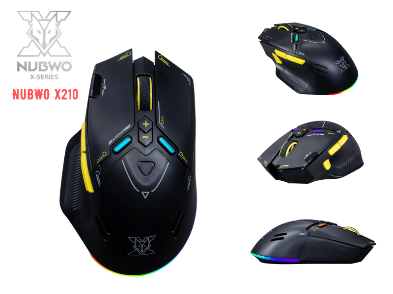MUBWO เมาส์ไร้สาย รุ่น X210 VORTEX ที่มีปุ่มกดมากถึง 9 ปุ่ม ไฟ RGB MUBWO เมาส์ไร้สาย รุ่น X210 VORTEX ที่มีปุ่มกดมากถึง 9 ปุ่ม ไฟ RGB