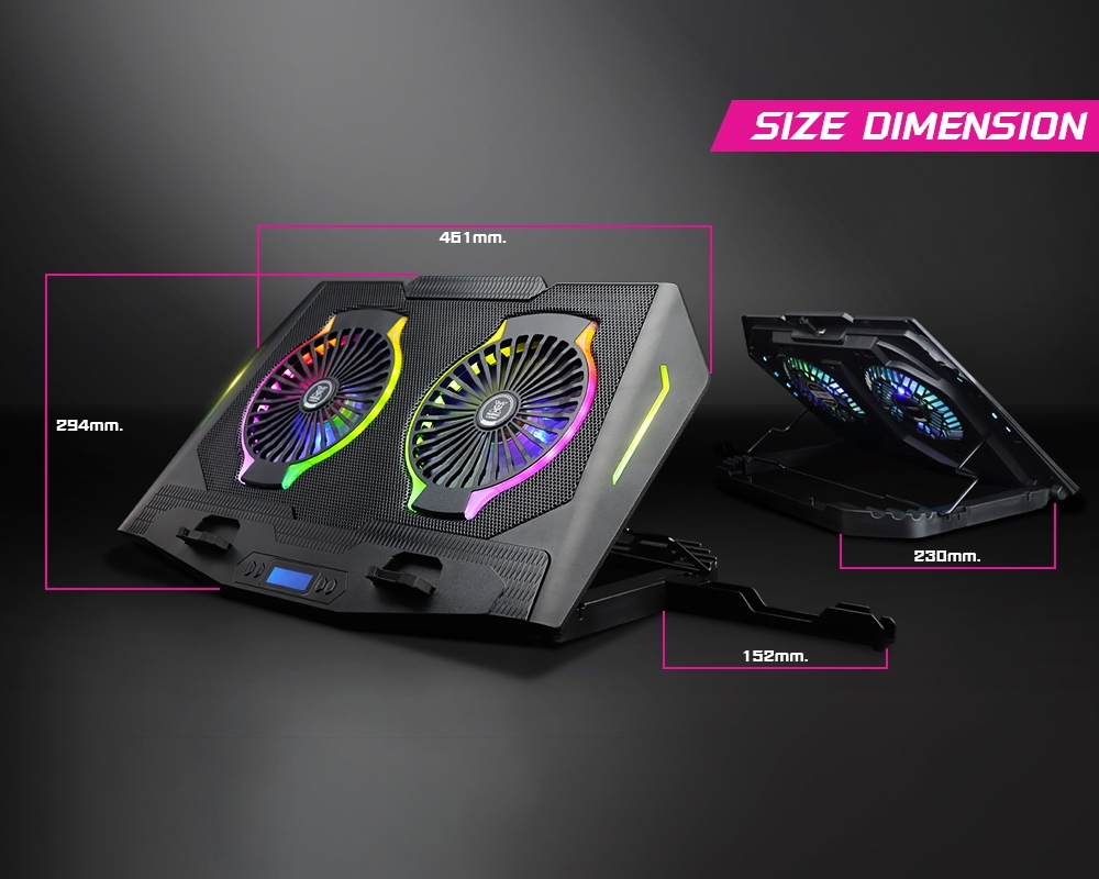 พัดลมรองระบายความร้อนโน๊ตบุ๊คขนาด9-17นิ้ว ยี่ห้อ NUBWO รุ่น NX-F2 พัดลมรองระบายความร้อนโน๊ตบุ๊คขนาด9-17นิ้ว ยี่ห้อ NUBWO รุ่น NX-F2