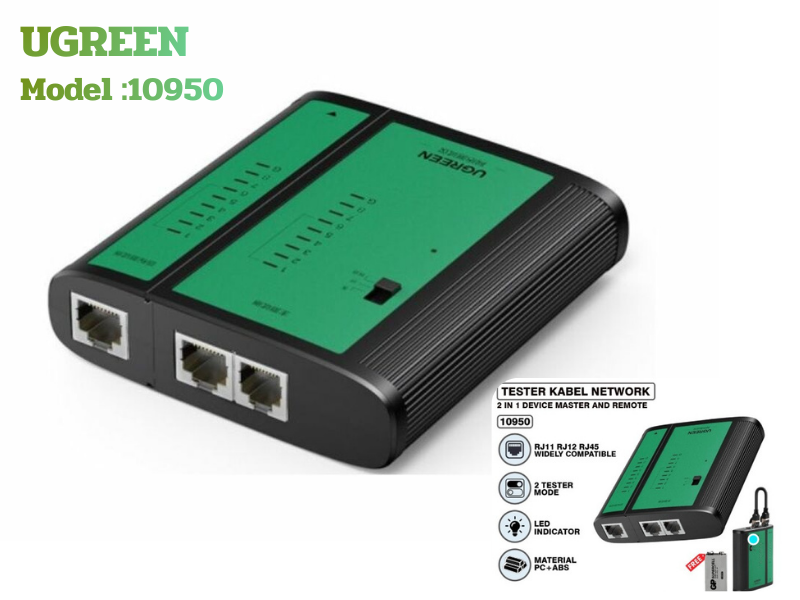 ชุดเทสสายแลนด์ LAN TESTER FOR Cat5 Cat5e Cat6 Cat7 ยี่ห้อ UGREEN