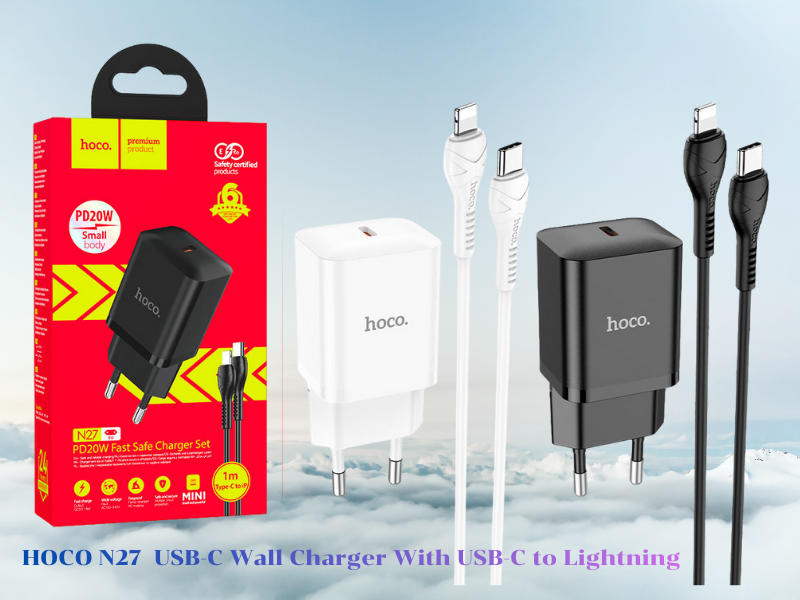 ชุดชาร์จมือถือ HOCO Model N27 + สาย USB-C to Lightning