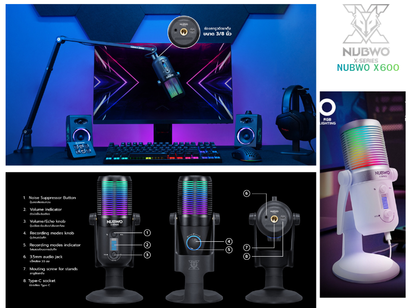 MICROPHONE NUBWO X600 HYPNOSIS PROFESSIONAL CONDENSER