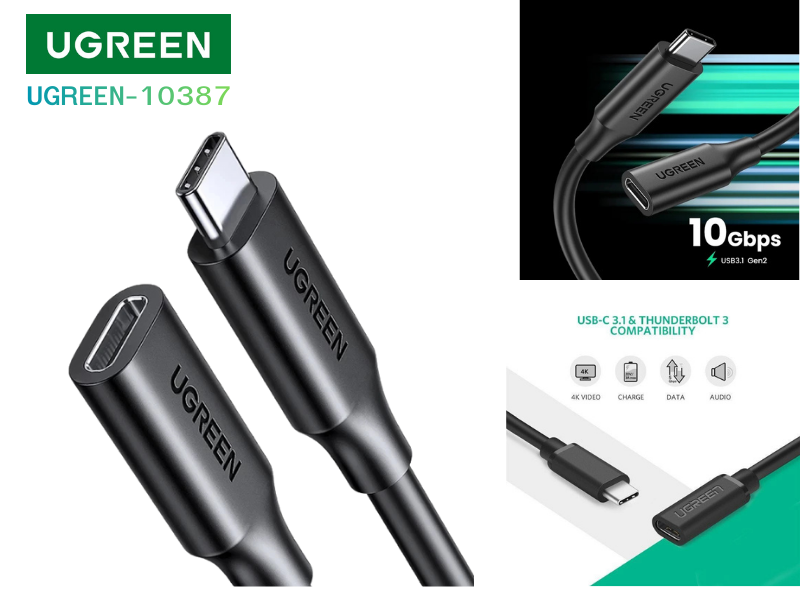 UGREEN รุ่น 10387 สายต่อเพิ่มความยาว USB C Extension Cable 1.0M