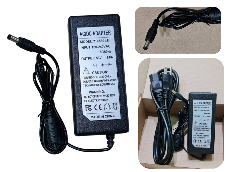 ADAPTER FOR CCTV DAHUA 53V 1.8A JACK 6.5x4.4mm.