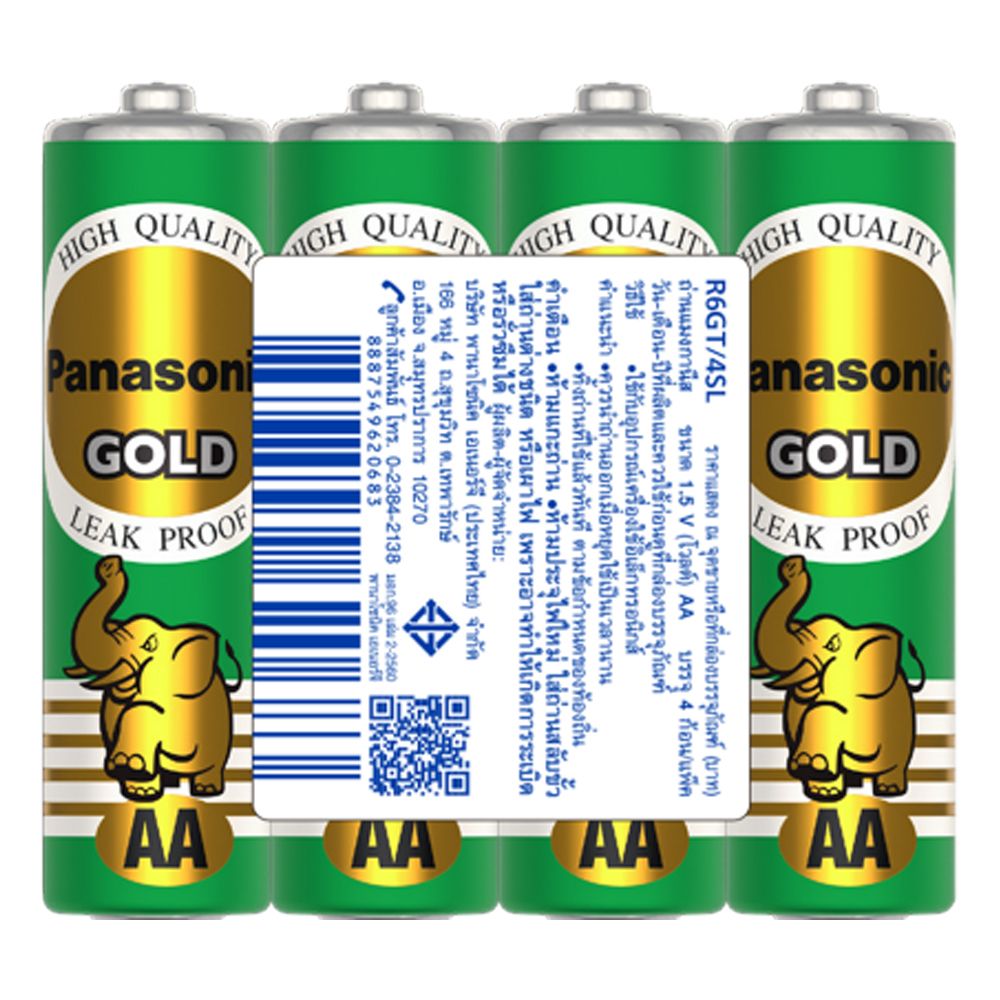 ถ่าน Panasonic GOLD AA แพ็ค 4ก้อน รุ่น R6GT/4SL