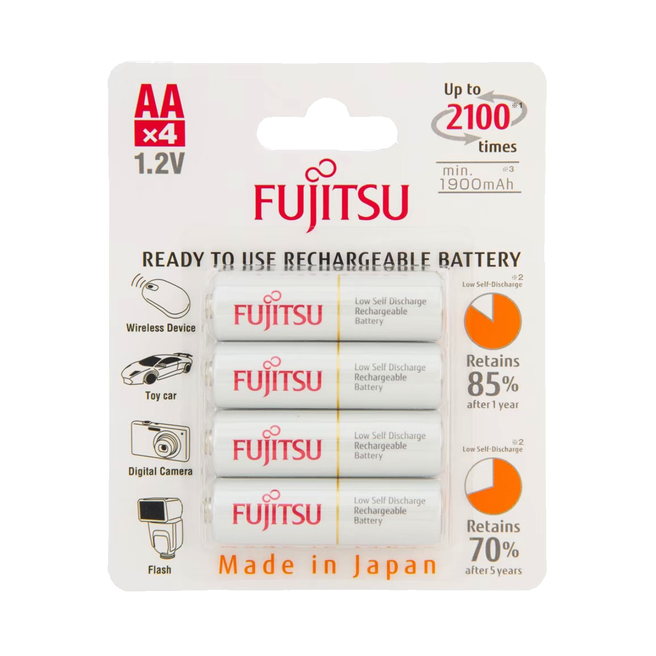 HR-3UTCEX(4B) ถ่านชาร์จFujitsu AA 2000mAh แพ็ค 4 ก้อน