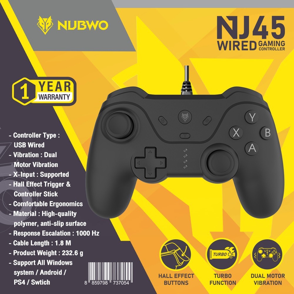 Nubwo Joy Stick จอยเกมส์ USB สำหรับ PC,PS4 มีระบบสั่นแบบคู่ซ้ายและขวา