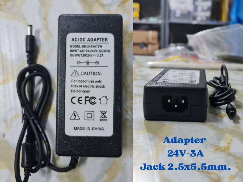 อะแดปเตอร์ CCTV รุ่น HD-2403A72W 24V 3A JACK 2.5x5.5mm