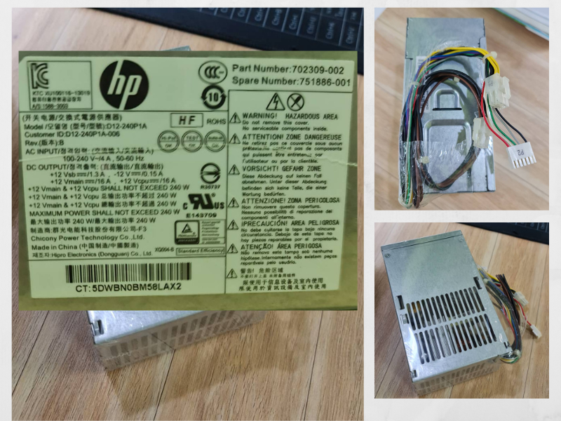 POWER SUPPLY HP 240W ProDesk 600 800 G1 6Pin 240W D12-240P1A