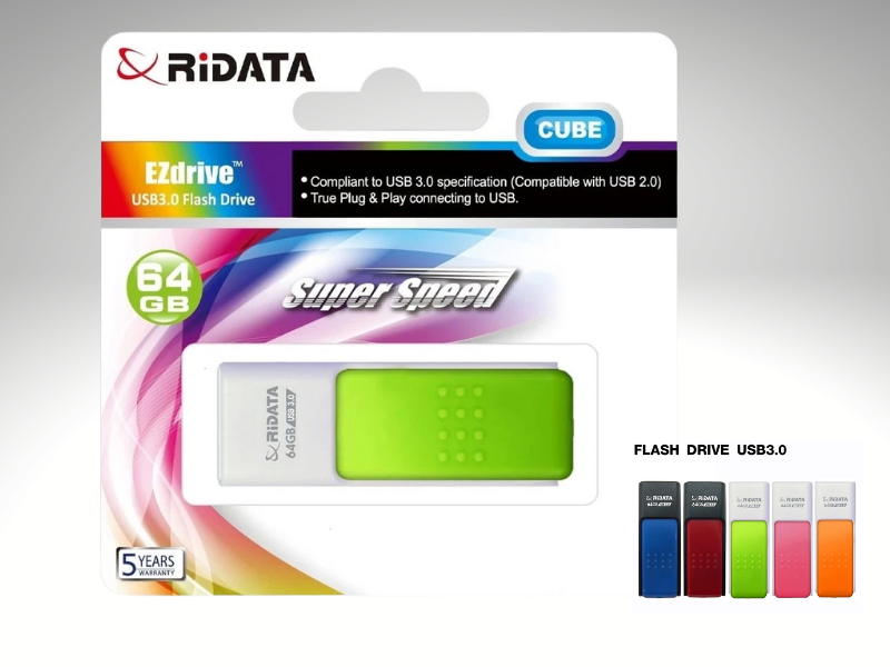 RIDATA 64GB Flash Drive (CUBE) USB3.0 แฟลชไดร์ฟ ของแท้ ประกัน 5ปี