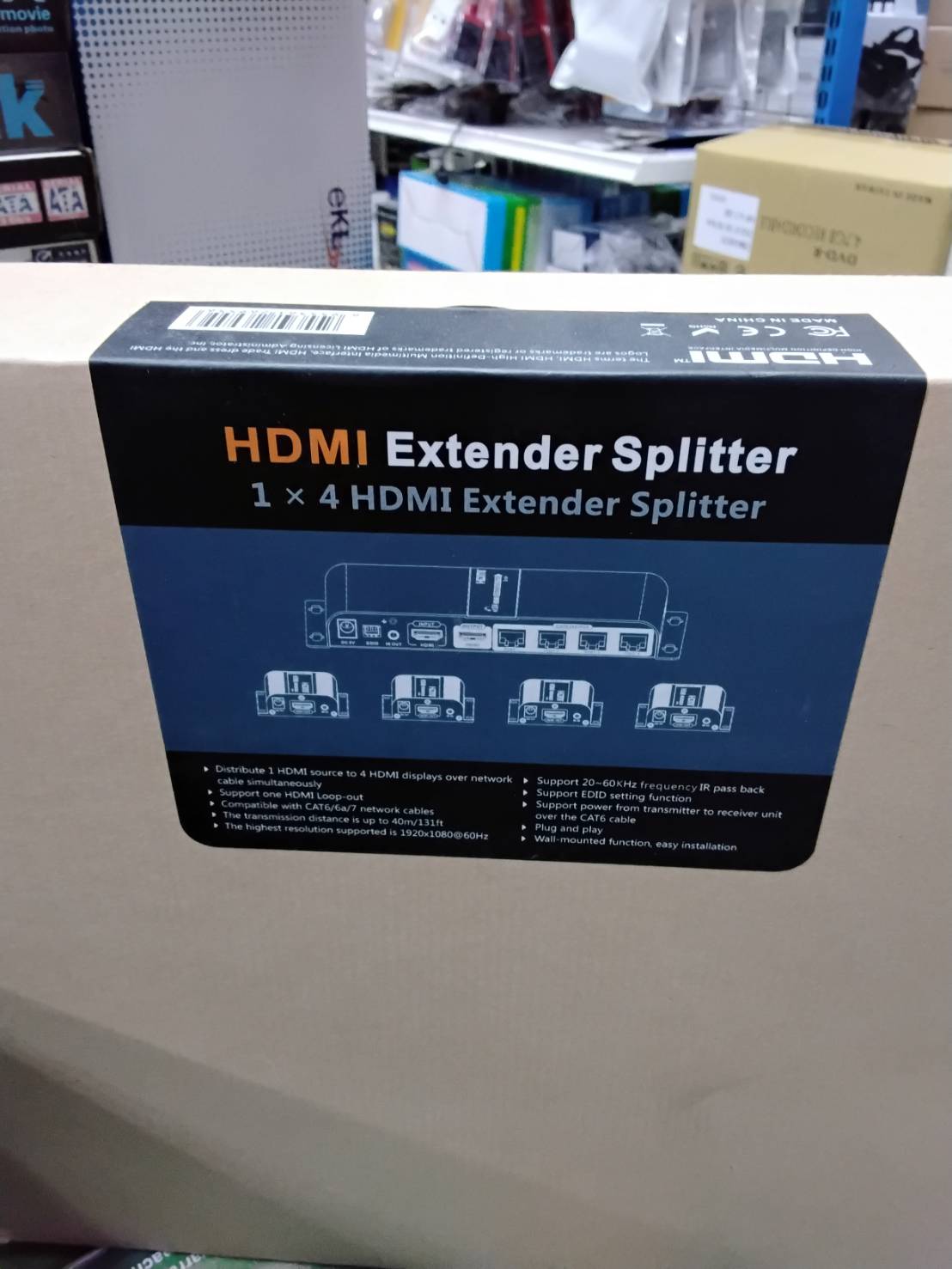 1×4 HDMI Extender Splitter HDMI source to 4 HDMI Displays Over Network 40 เมตร