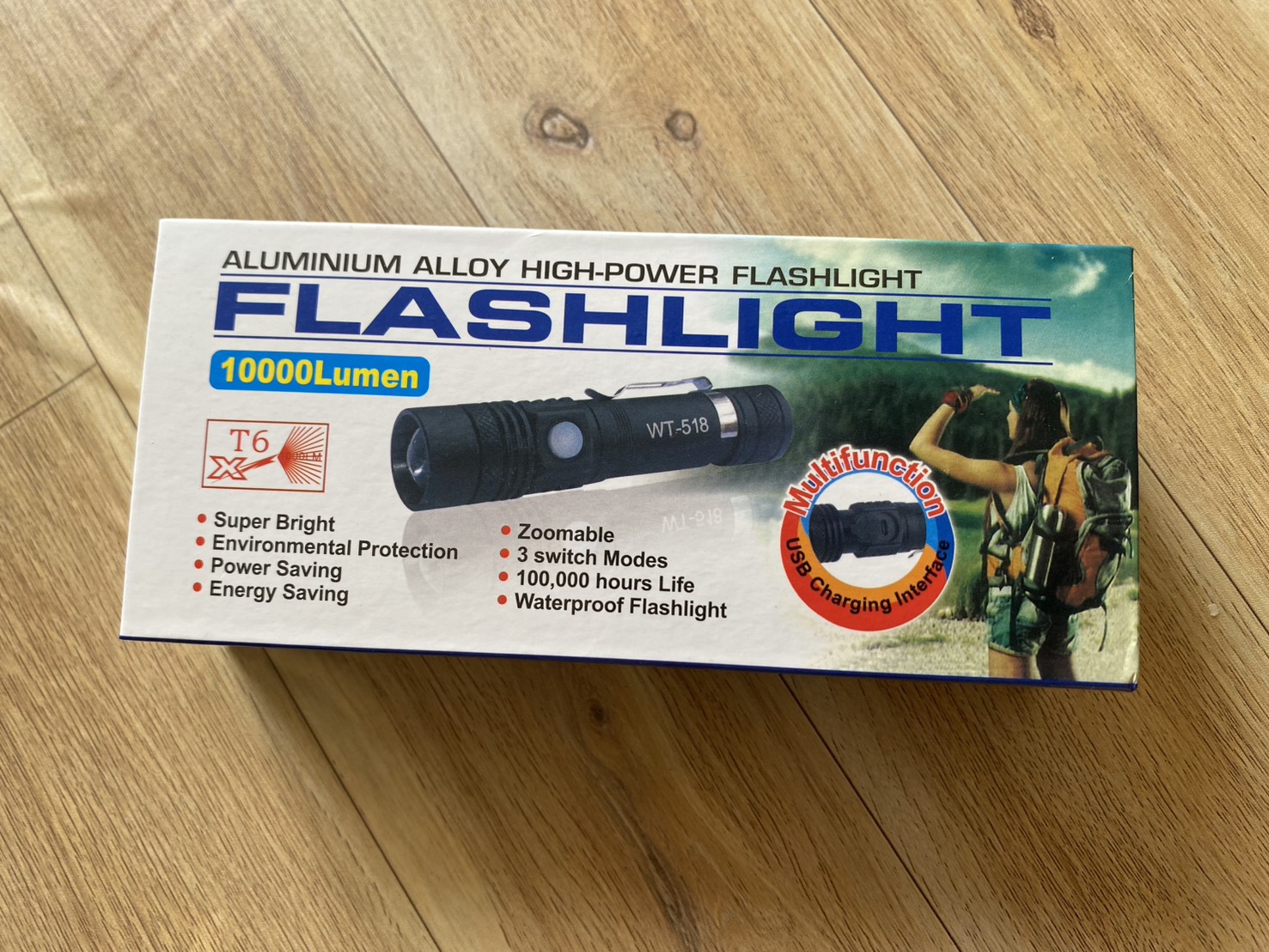 ไฟฉายแรงสูง ไฟฉายแบบชาร์จUSB led lights Flashlight 10000 Lumen