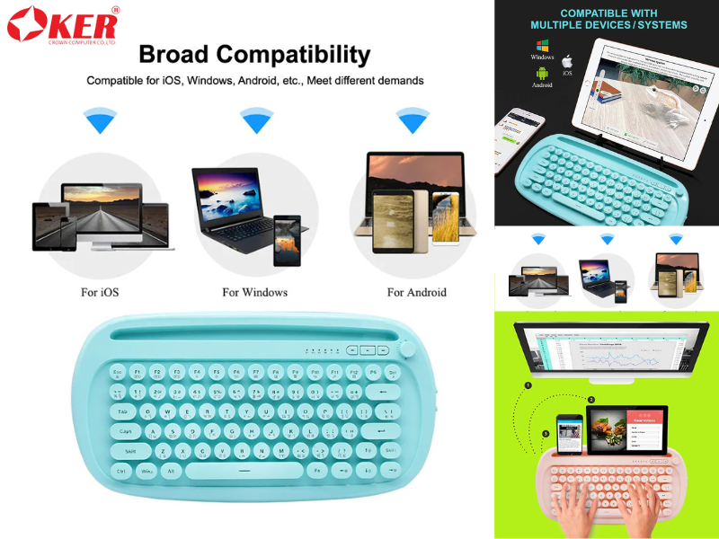 OKER Bluetooth 4.0 Keyboard 80Keys พร้อมสาย Micro USB มีให้เลือก 4สี