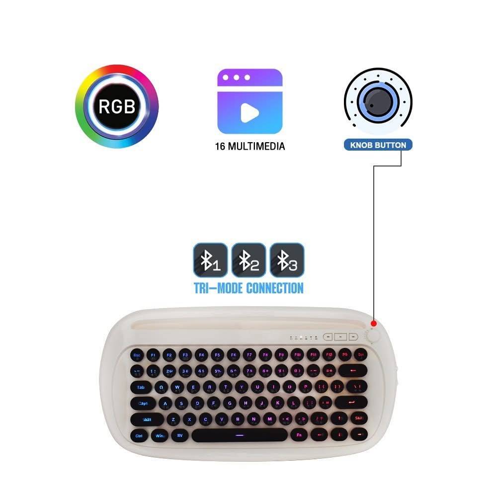OKER Bluetooth 4.0 Keyboard 80Keys พร้อมสาย Micro USB มีให้เลือก 4สี