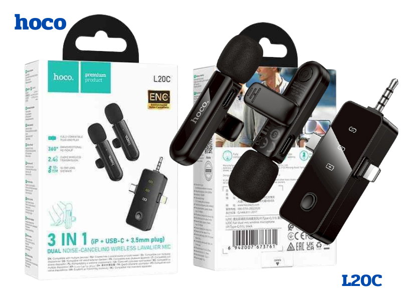 Hoco L20Cไมค์ไลฟ์สดรองรับอุปกรณ์ทั้งiOS, Android และกล้อง DSLR