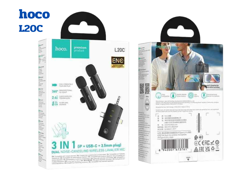 Hoco L20Cไมค์ไลฟ์สดรองรับอุปกรณ์ทั้งiOS, Android และกล้อง DSLR