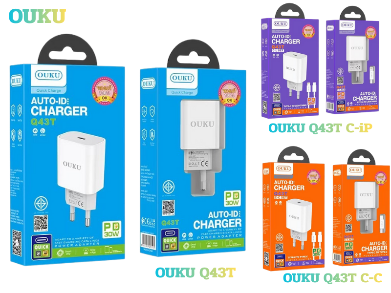 ouku ชุดชาร์จมือถือรองรับชาร์จเร็วQuick Charger PD30W